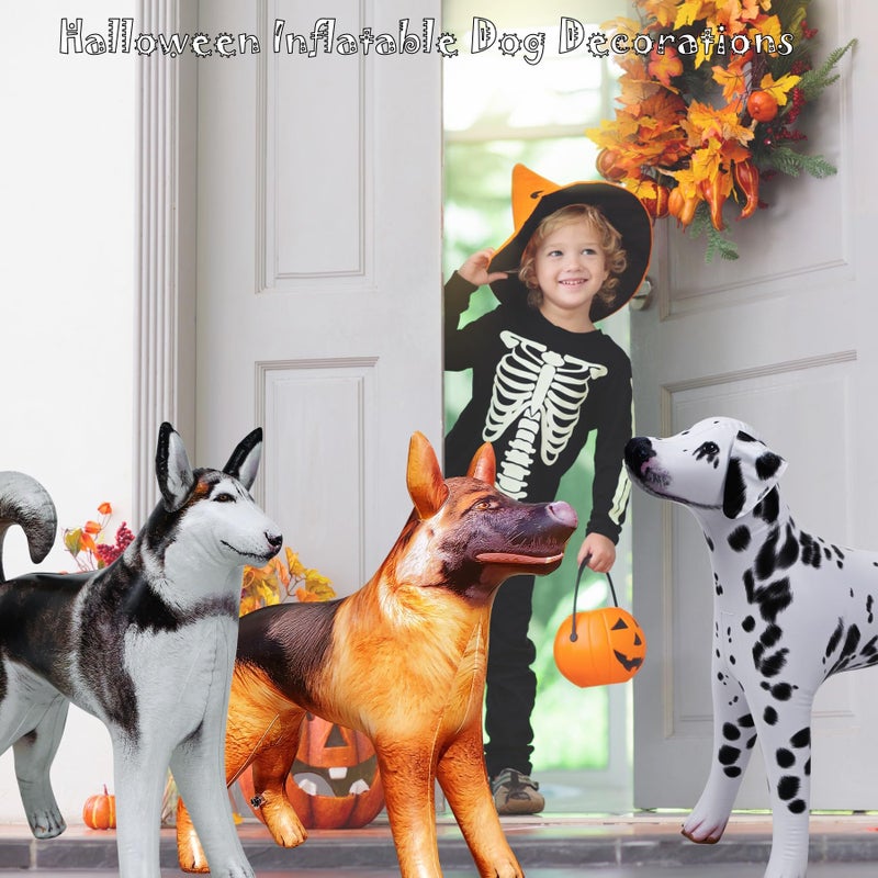 Jet Creations Dog Inflatable 3-Pack â€“ Husky, Dalmatian & German Shepherd (30" Tall) â€“ Halloween & Fall Decorations for Home, Office, Birthday Parties, Photo Props, Toys for Ages 3+ - Image 4